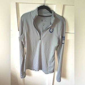 Women’s Small Nike Dri-fit NFL team apparel Colts grey LS quarter zip pull over